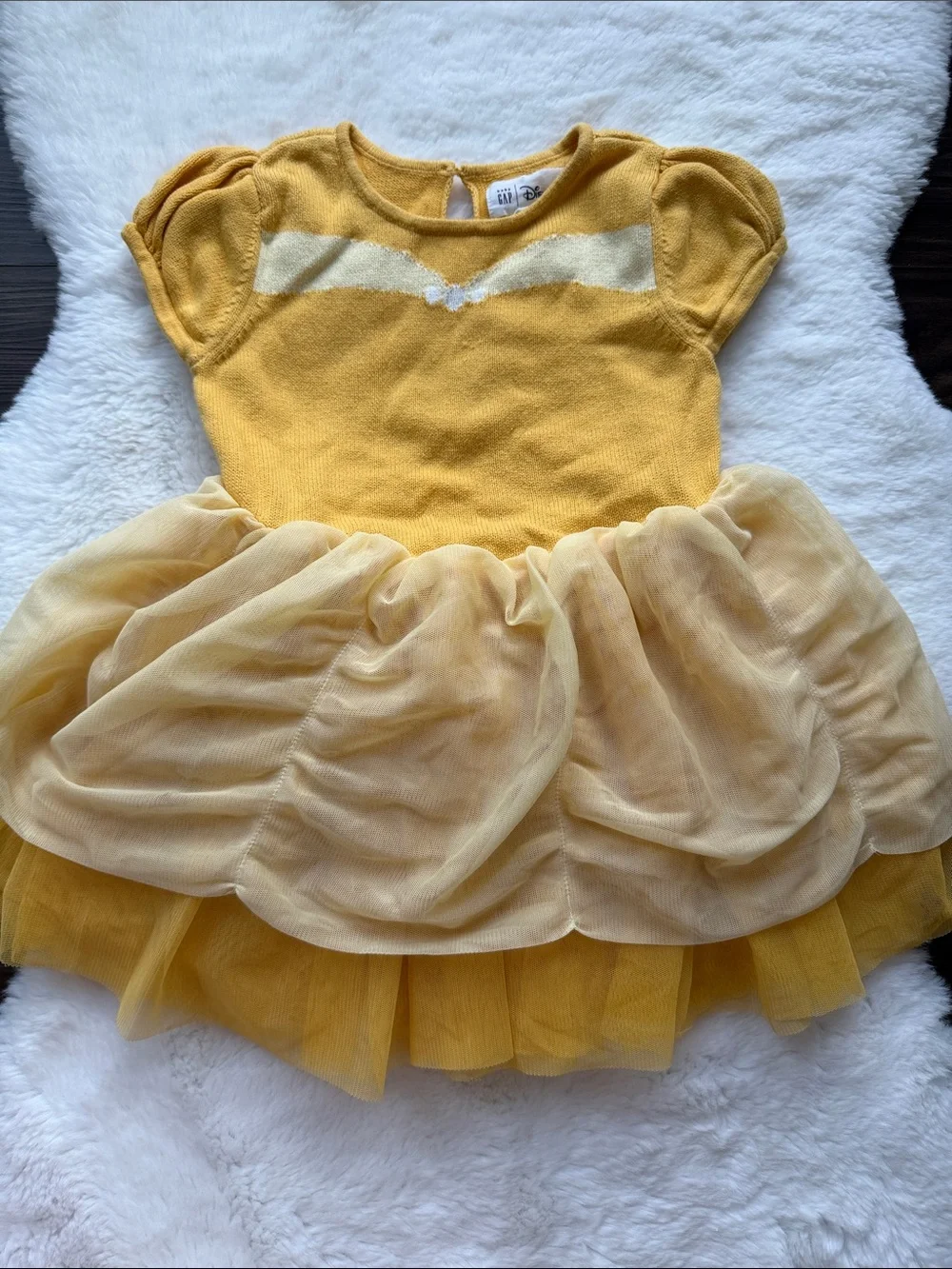 Baby Gap x Disney Belle Yellow Tulle Knit Party Dress size 3 yrs